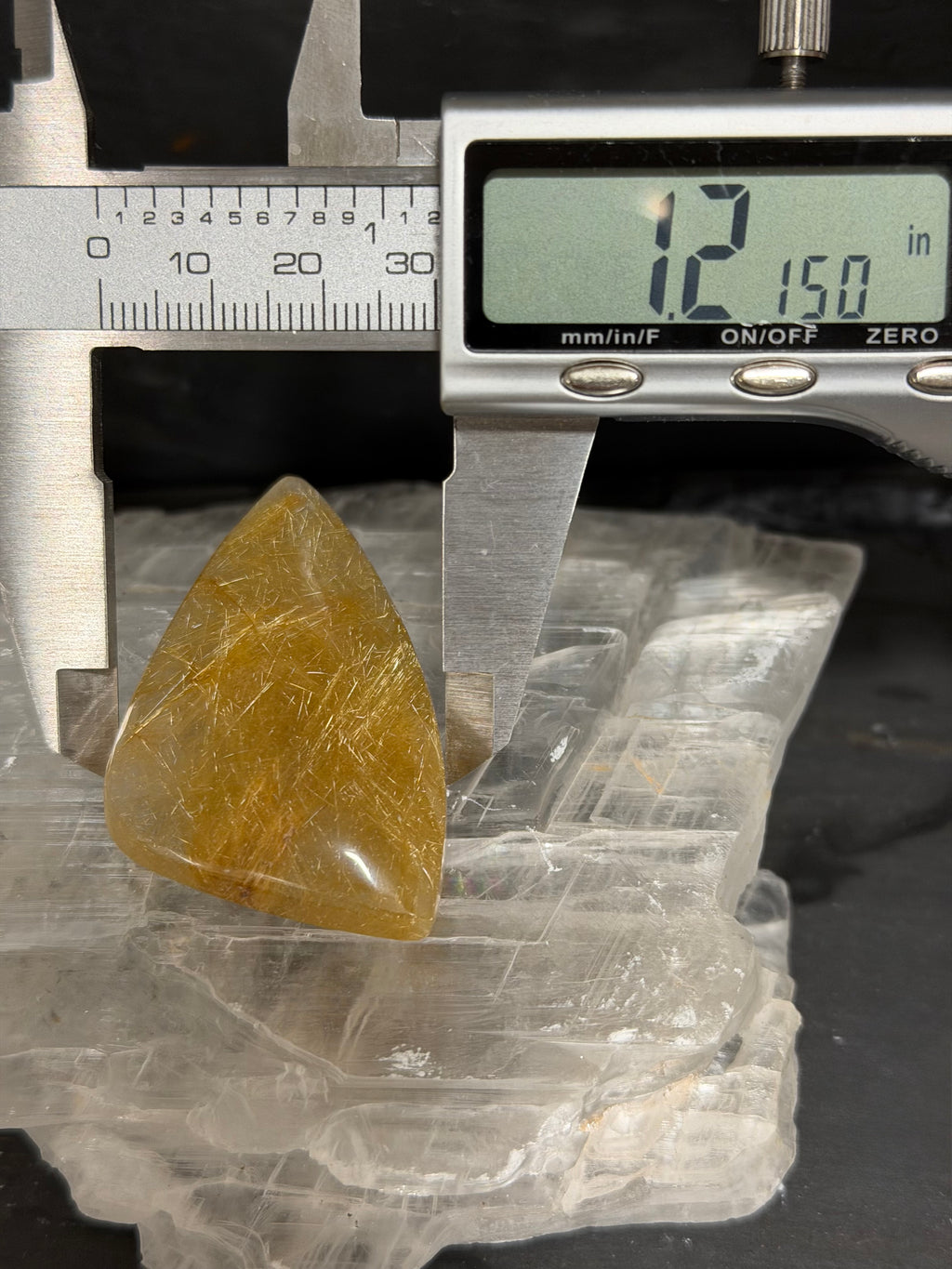 Golden Rutilated Quartz Cabochon- Large Statement Gemstone-Golden Rutile Quartz