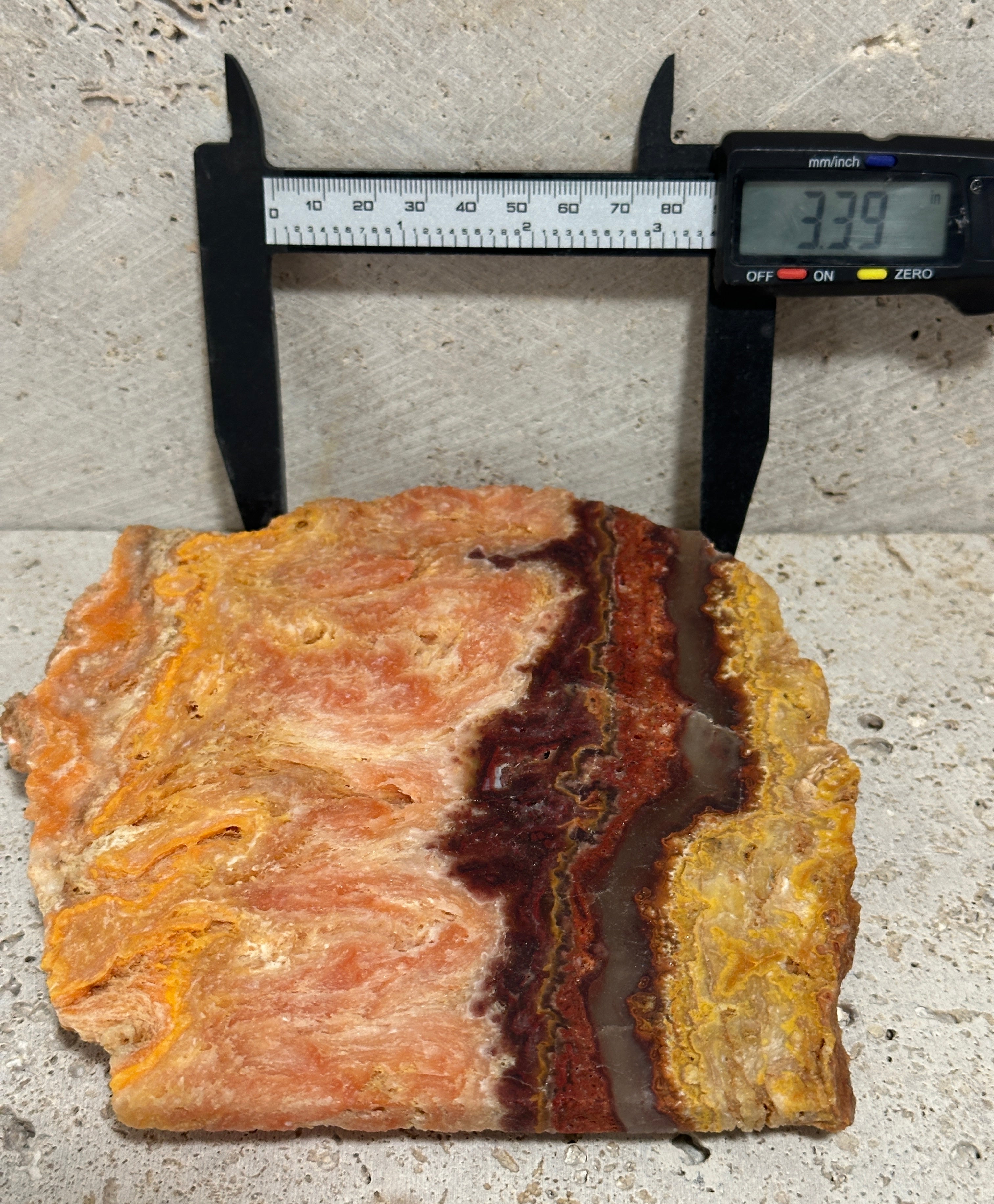 Wildfire Bacon Opal-Large Gemstone Slab of Ultra-Rare Hyalite for display or lapidary use