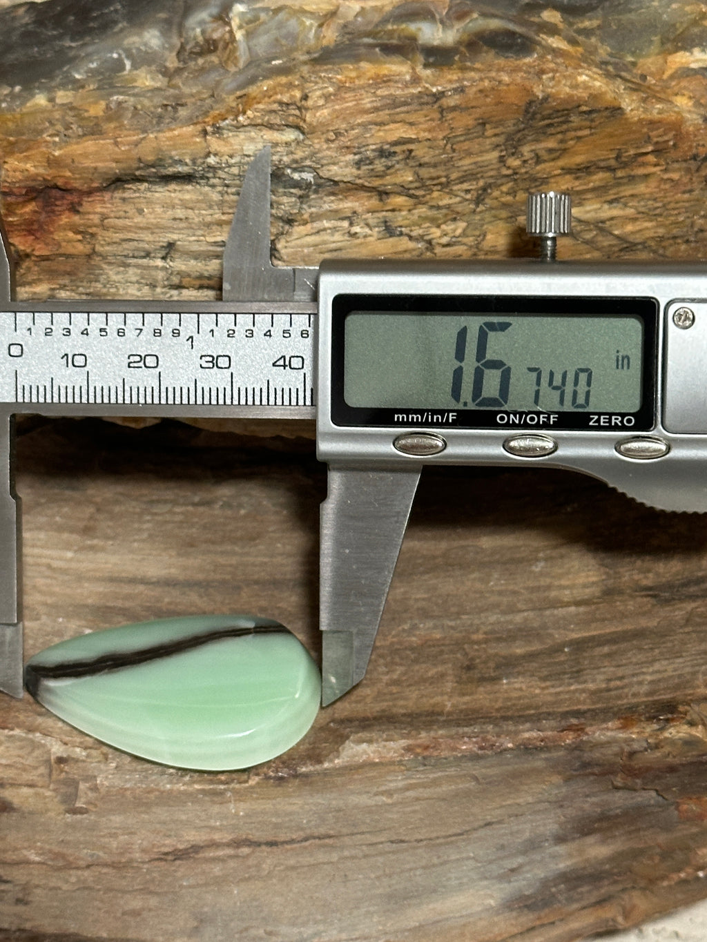 Green Banded Calcite Cabochon with Brown Aragonite-loose polished gemstone for jewelry making