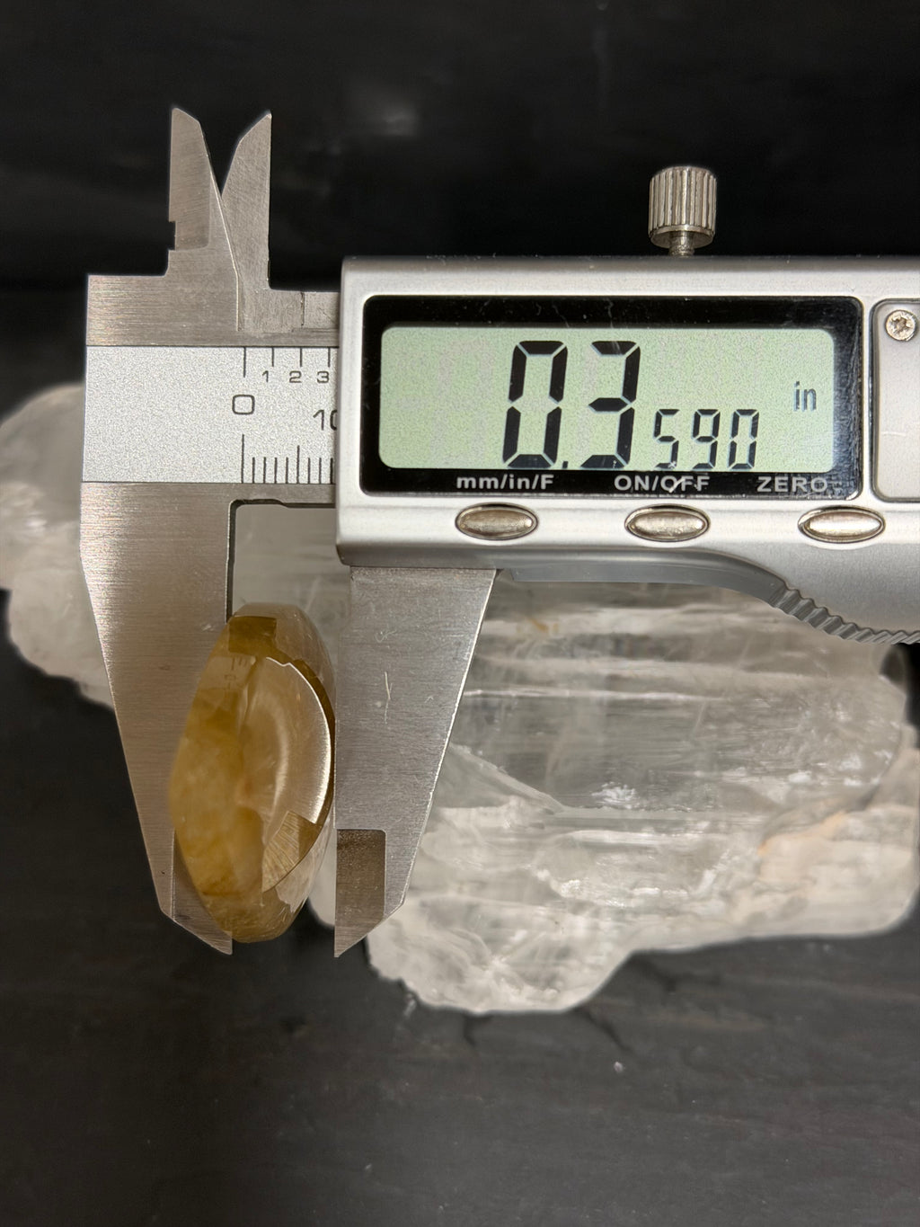 Golden Rutilated Quartz Cabochon- Large Statement Gemstone-Golden Rutile Quartz
