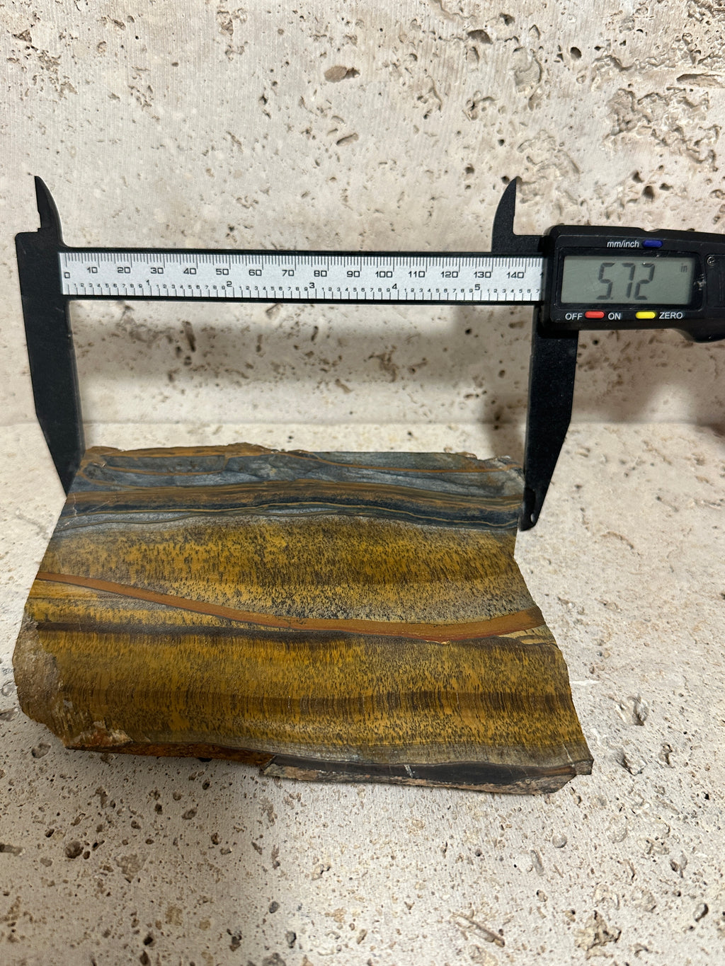 Blue and Yellow Tiger Eye Slab-large unpolished 4.5 x 5.5 inch stone for lapidary use