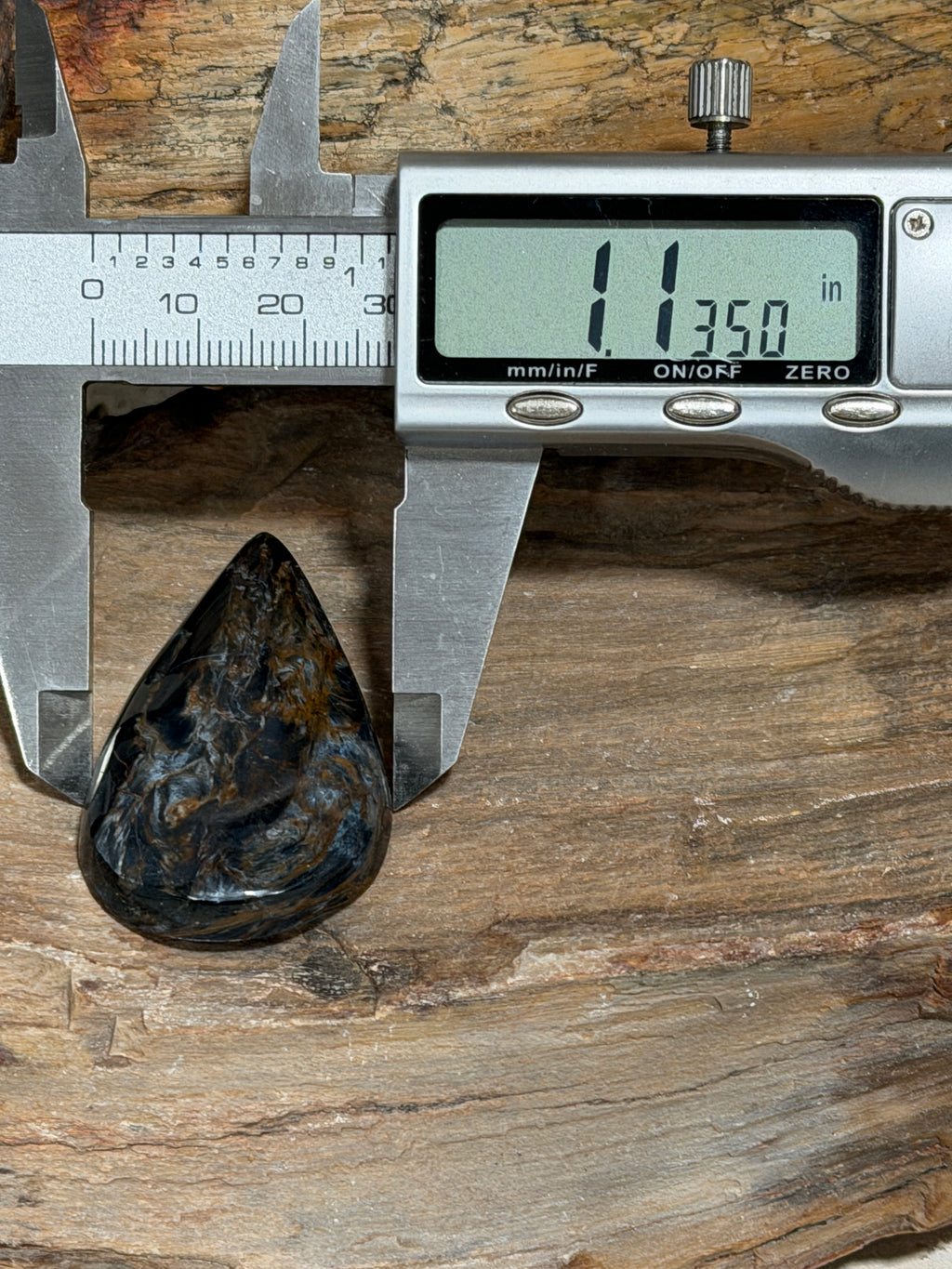 Pietersite Cabochon-Hand Cut Blue Gold Teardrop-Chatoyant Designer Gemstone for Jewelry Making