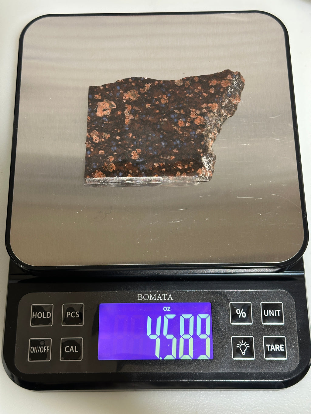 Llanite Slab-natural unpolished Rhyolite-Texas stone for lapidary use