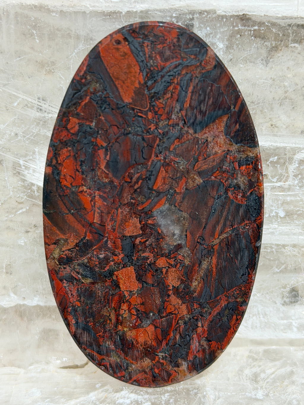 Tabu Tabu Cabochon-LARGE Brecciated Jasper Gemstone-Hand Cut Polished Designer Statement Cab for Jewelry Making