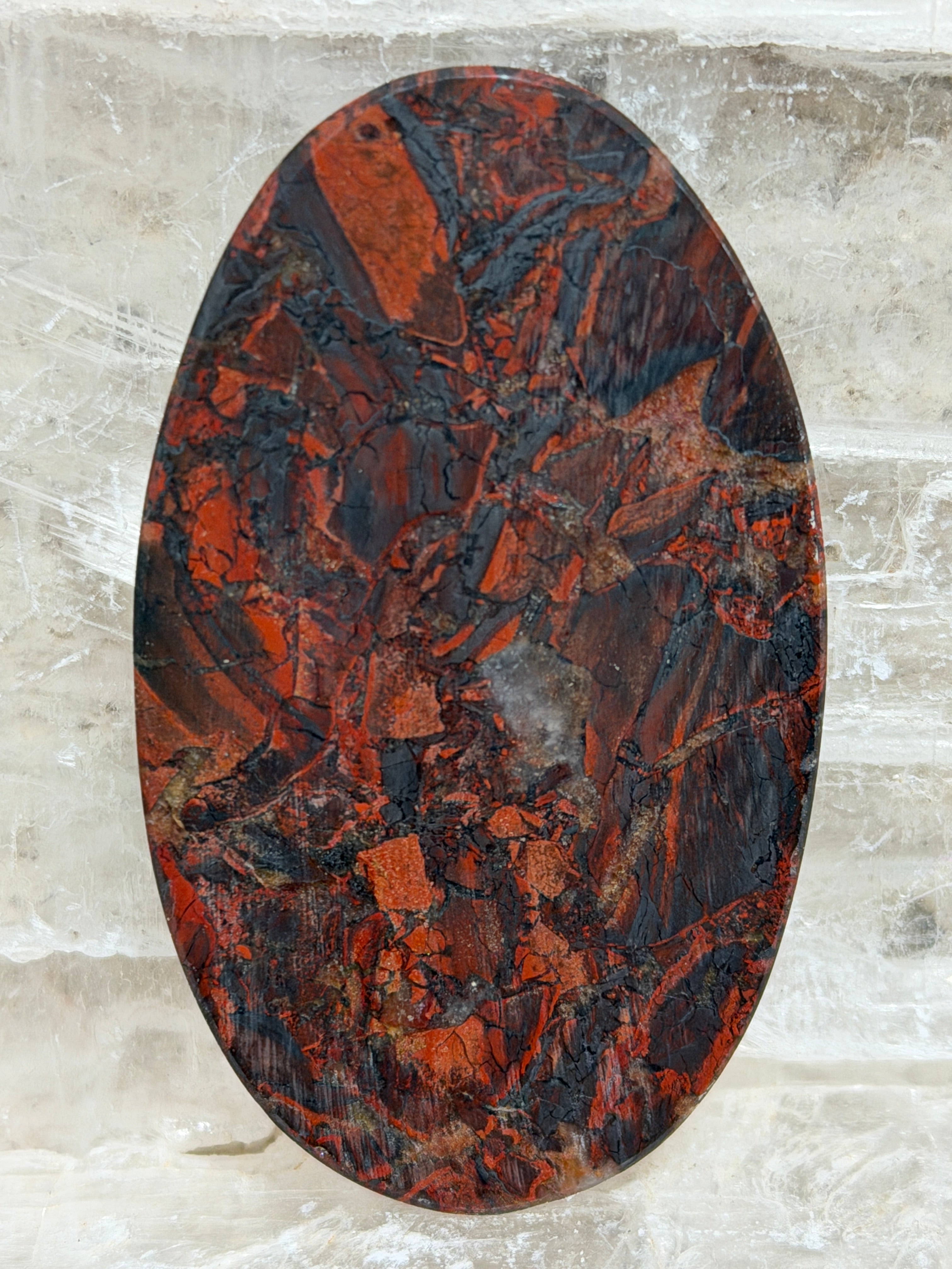Tabu Tabu Cabochon-LARGE Brecciated Jasper Gemstone-Hand Cut Polished Designer Statement Cab for Jewelry Making