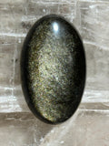 Gold Sheen Obsidian Cabochon-polished loose flashy gemstone from Jalisco for jewelry making