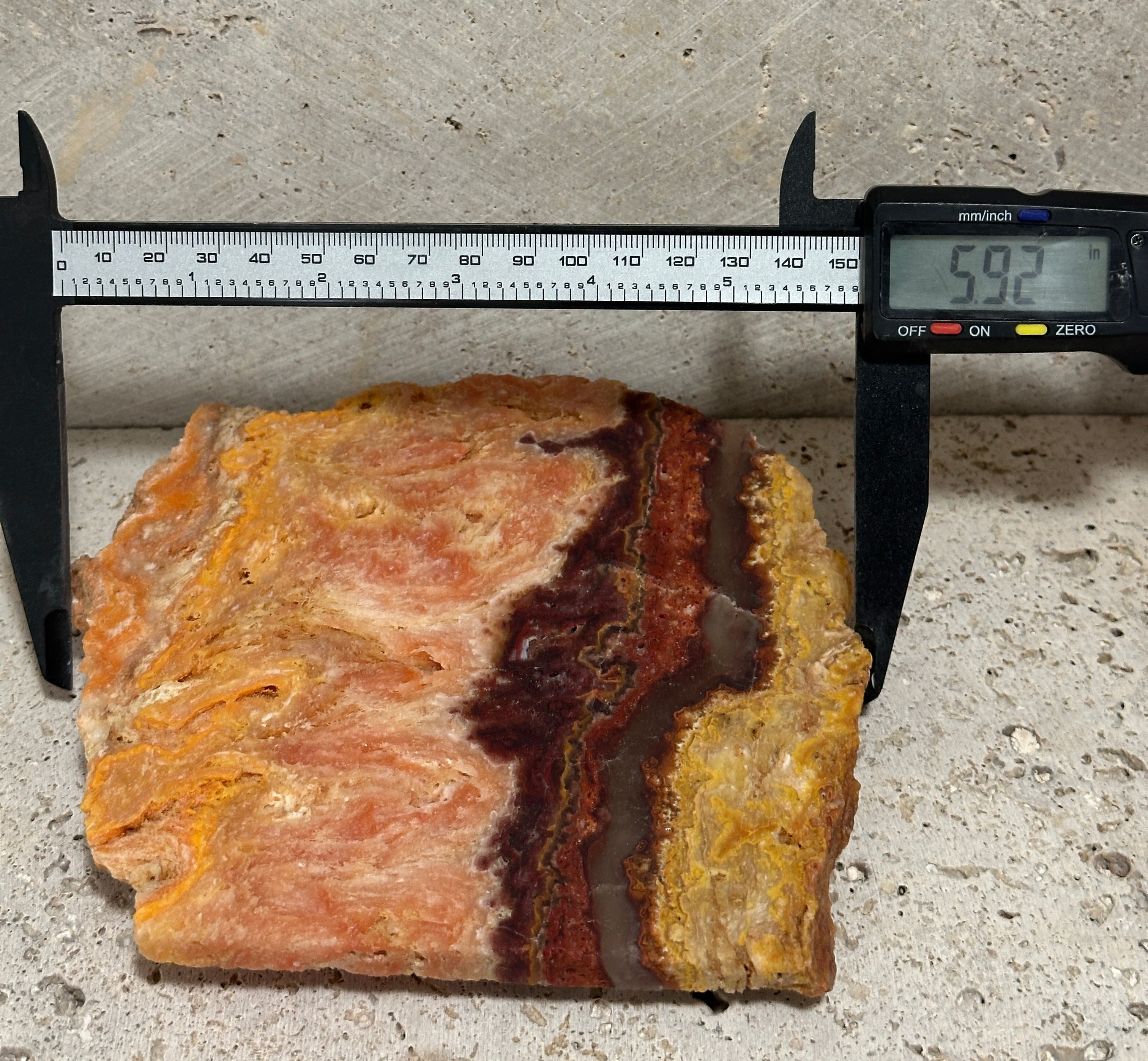 Wildfire Bacon Opal-Large Gemstone Slab of Ultra-Rare Hyalite for display or lapidary use