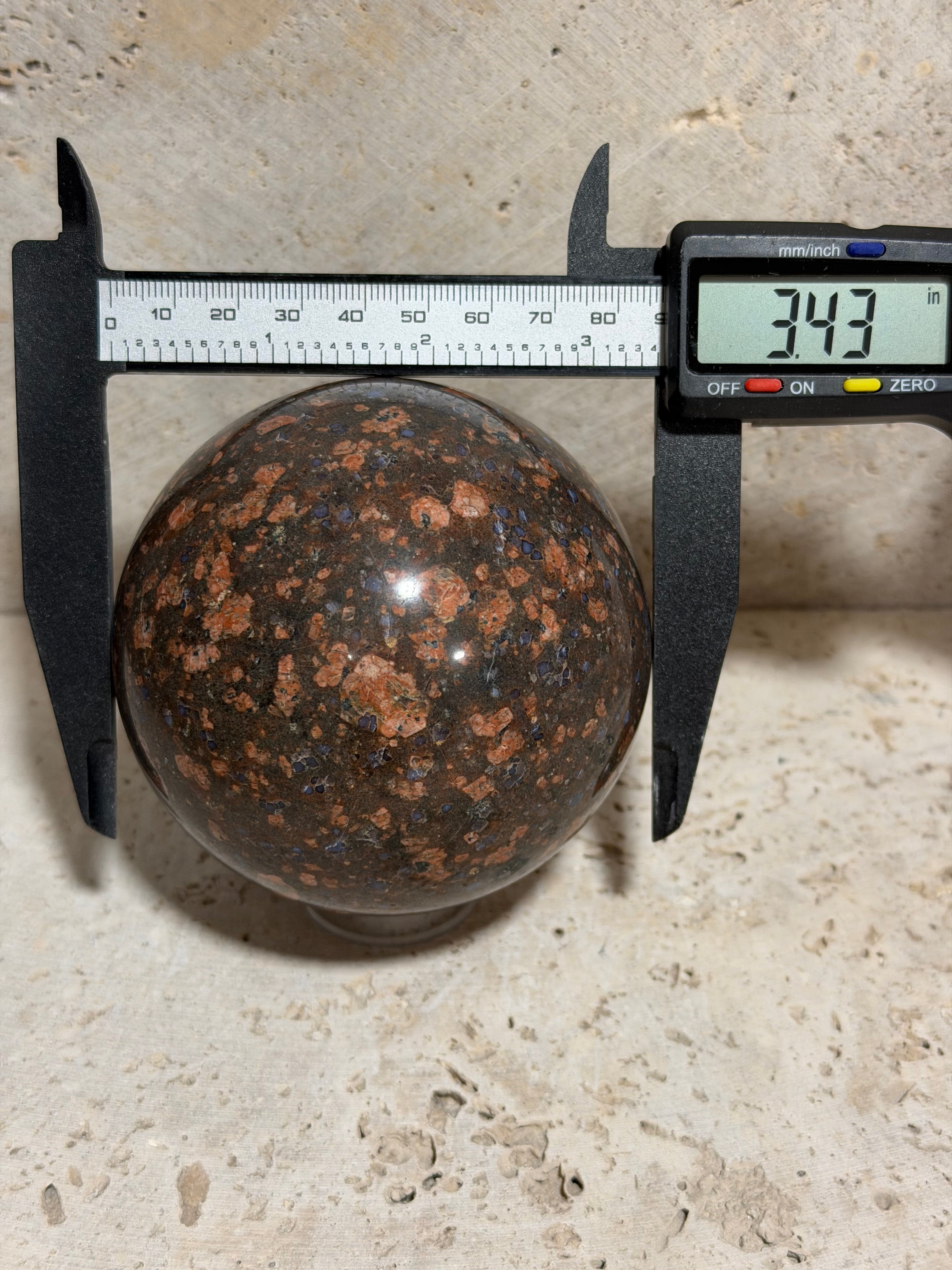 Texas Llanite Sphere – Large 3.43” Hand Polished Stone – 911.9 grams