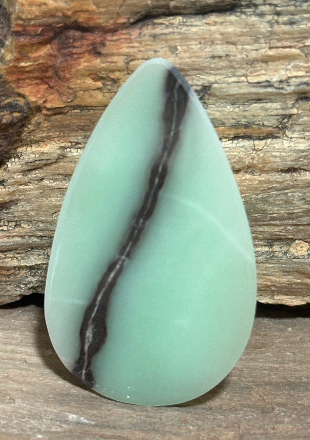 Green Banded Calcite Cabochon with Brown Aragonite-loose polished gemstone for jewelry making