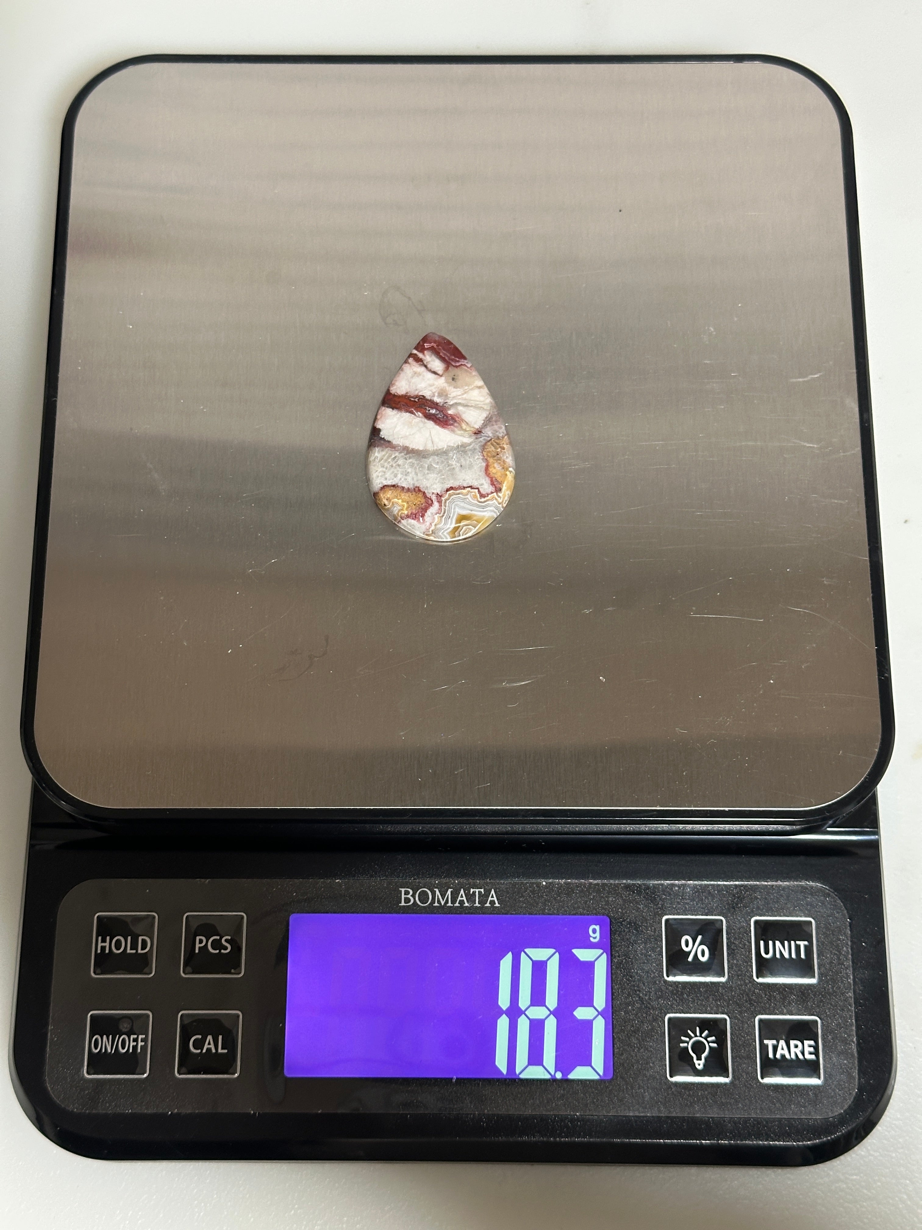 Crazy Lace Agate Cabochon-large loose teardrop gemstone for jewelry making