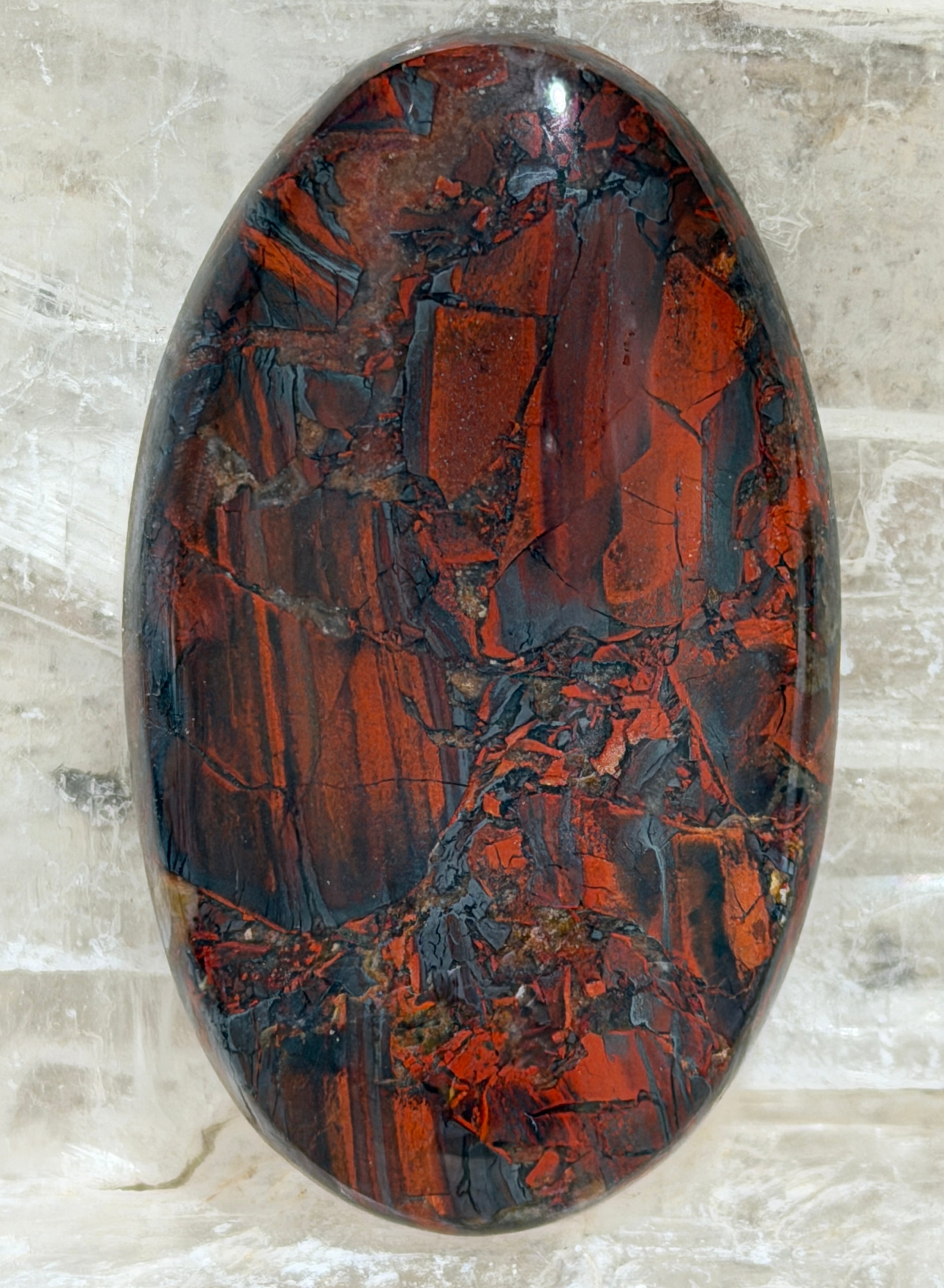 Tabu Tabu Cabochon-LARGE Brecciated Jasper Gemstone-Hand Cut Polished Designer Statement Cab for Jewelry Making