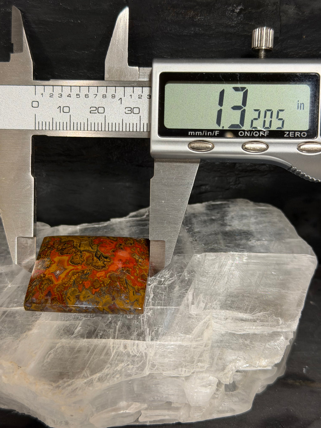 Moroccan Agate Cabochon-Fiery Orange Pattern-Statement Stone-Artisan Cut and Polished