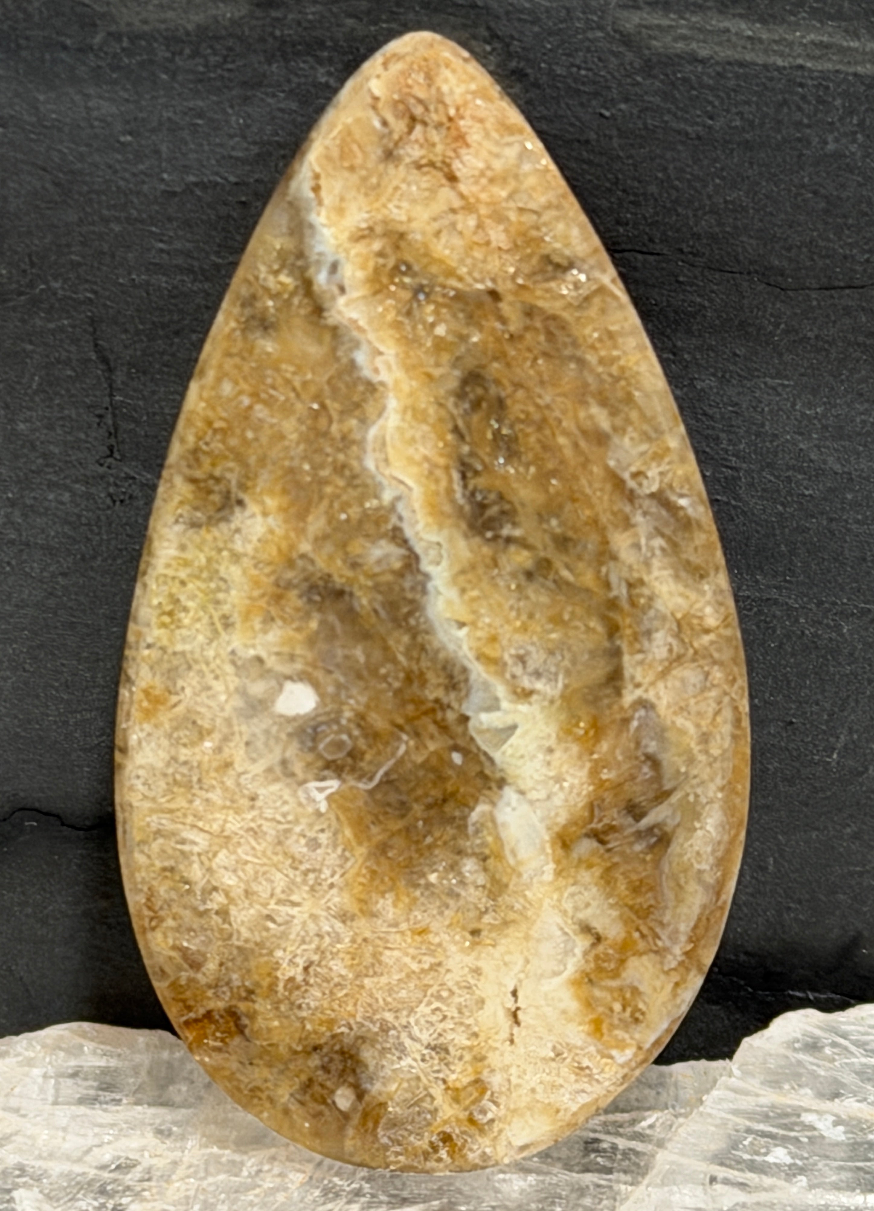 Hyalite Cabochon-Utah Spider Web Opal-Designer Teardrop Gemstone for Jewelry Making-Ultra Rare