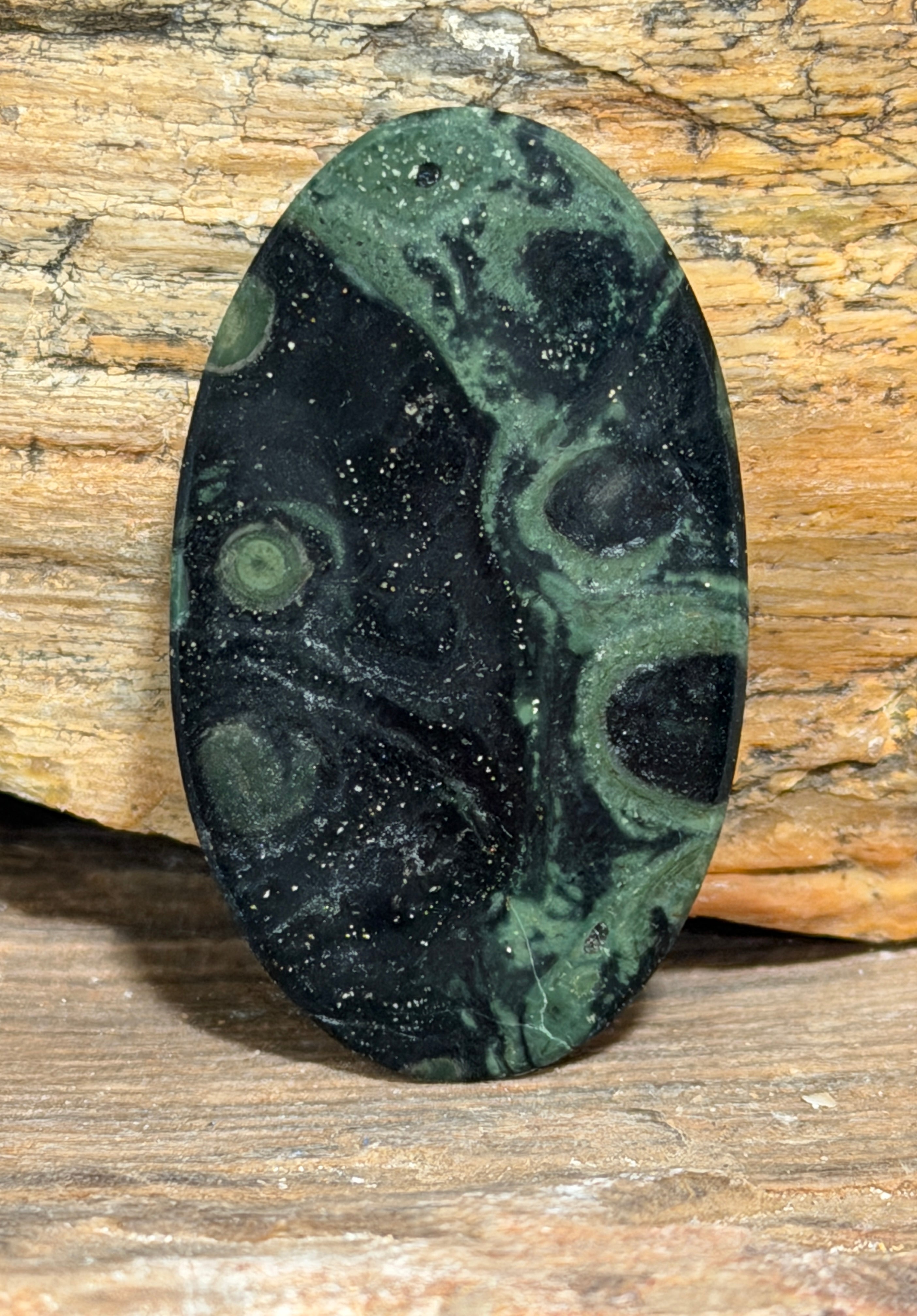 Kambaba Jasper Cabochon-Large Orbicular Oval