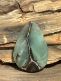 Green Banded Calcite with Aragonite-extra large loose polished gemstone for jewelry making