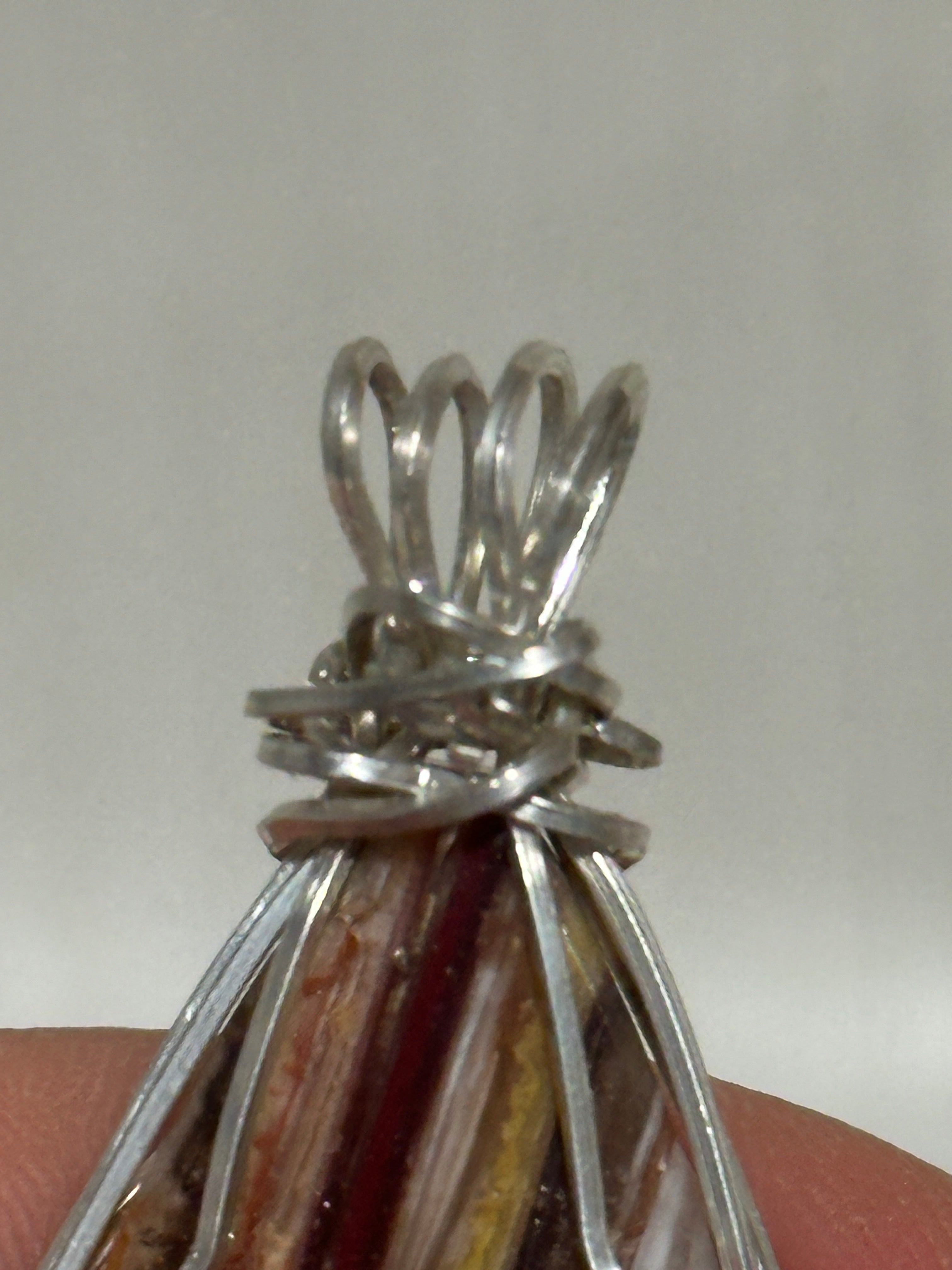 Candy & Wildfire Opal Pendant-ULTRA RARE Hyalite-Hand Cut Polished Designer Gemstone Wrapped in Tarnish Resistant Argentium Silver