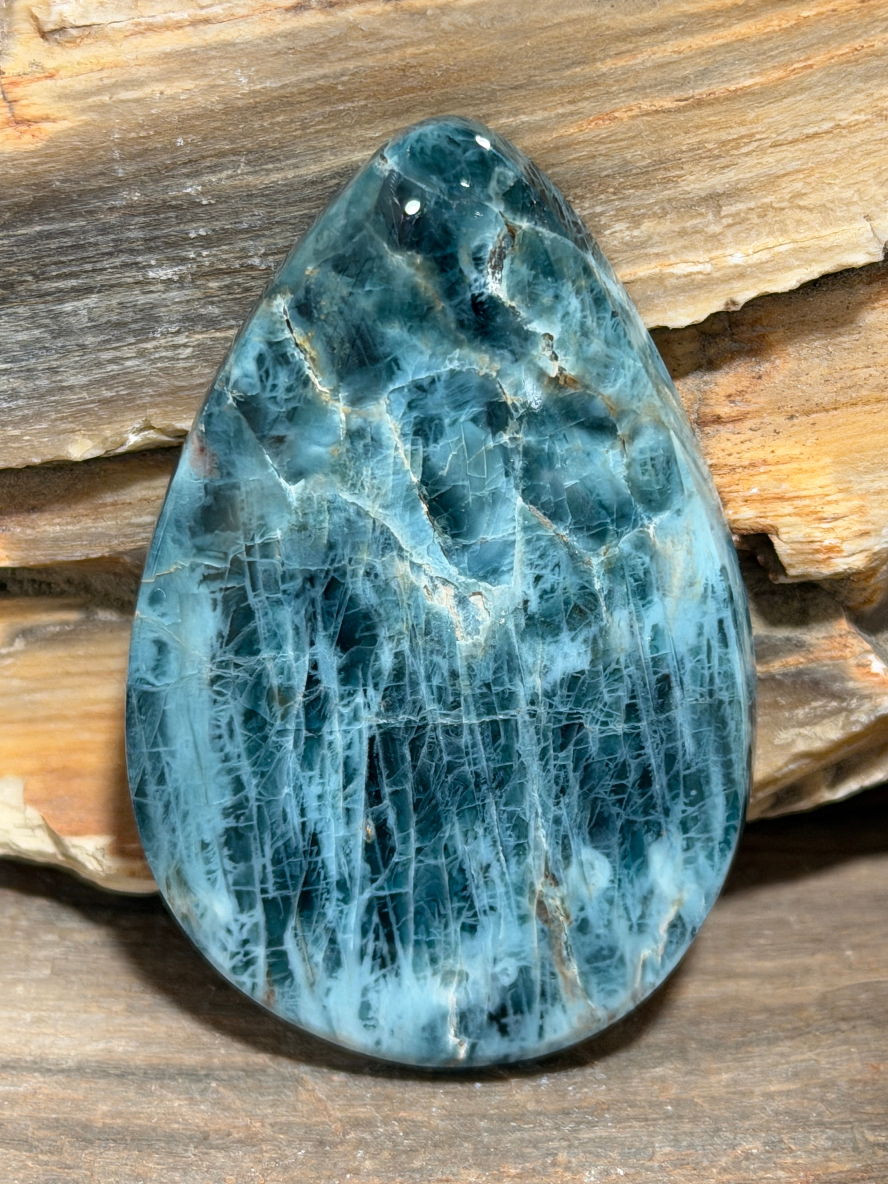 Natural Blue Apatite Cabochon-LARGE Hand Cut & Polished Designer Gemstone for Jewelry Making
