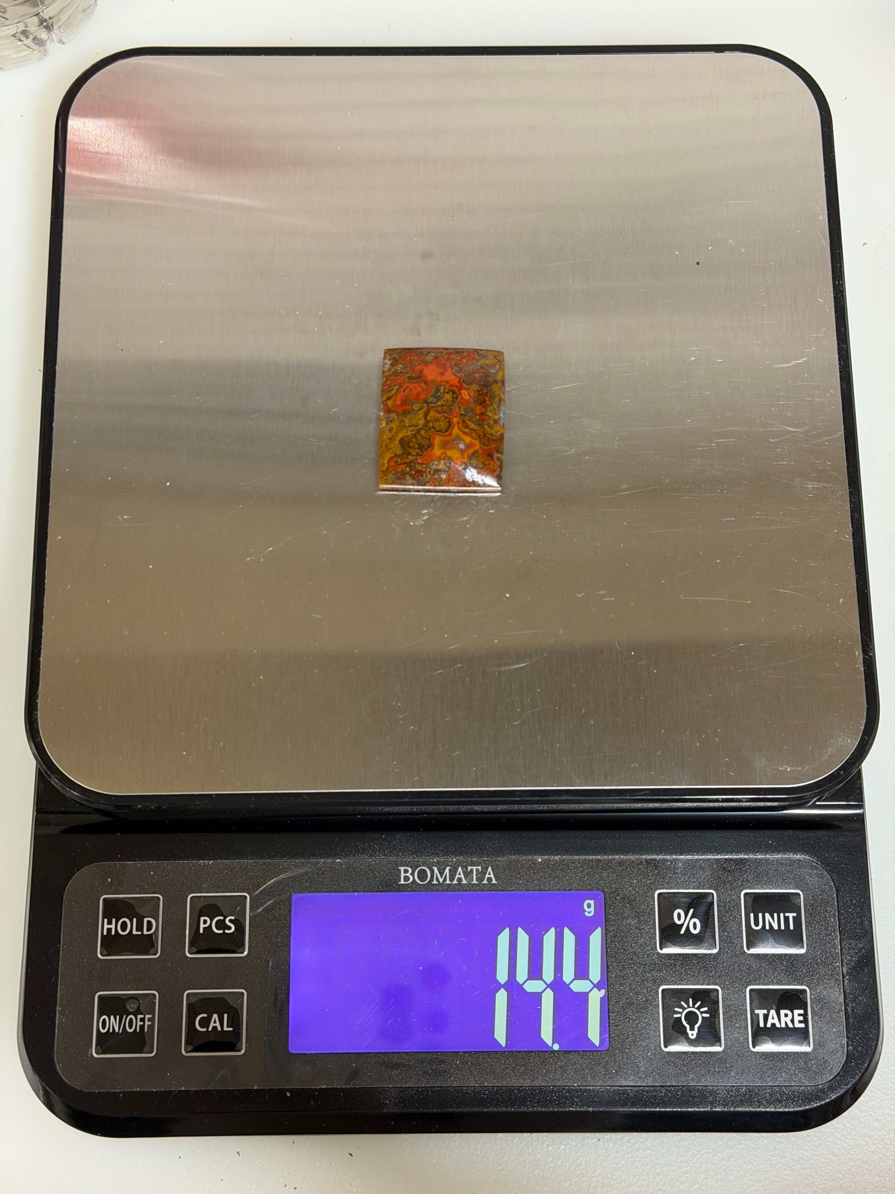 Moroccan Agate Cabochon-Fiery Orange Pattern-Statement Stone-Artisan Cut and Polished