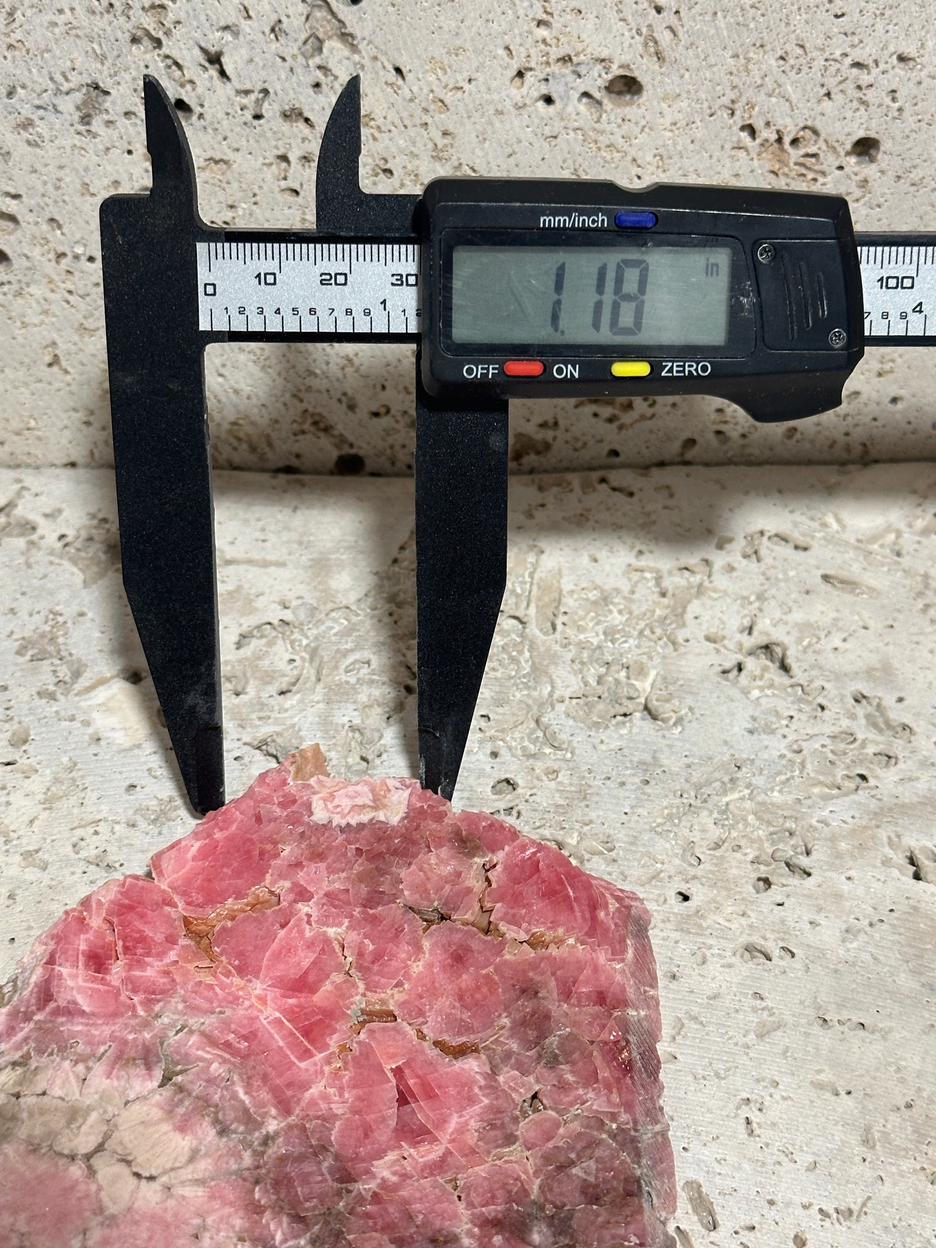 Rhodochrosite Slab-Argentina-large polished stone piece for display or lapidary material