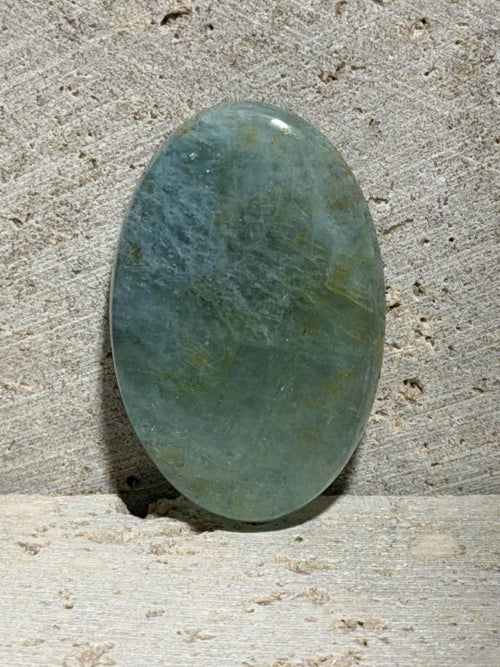 Aquamarine Cabochon, Natural Blue Green Aquamarine, Large Oval Gemstone, Hand Cut Collector Stone