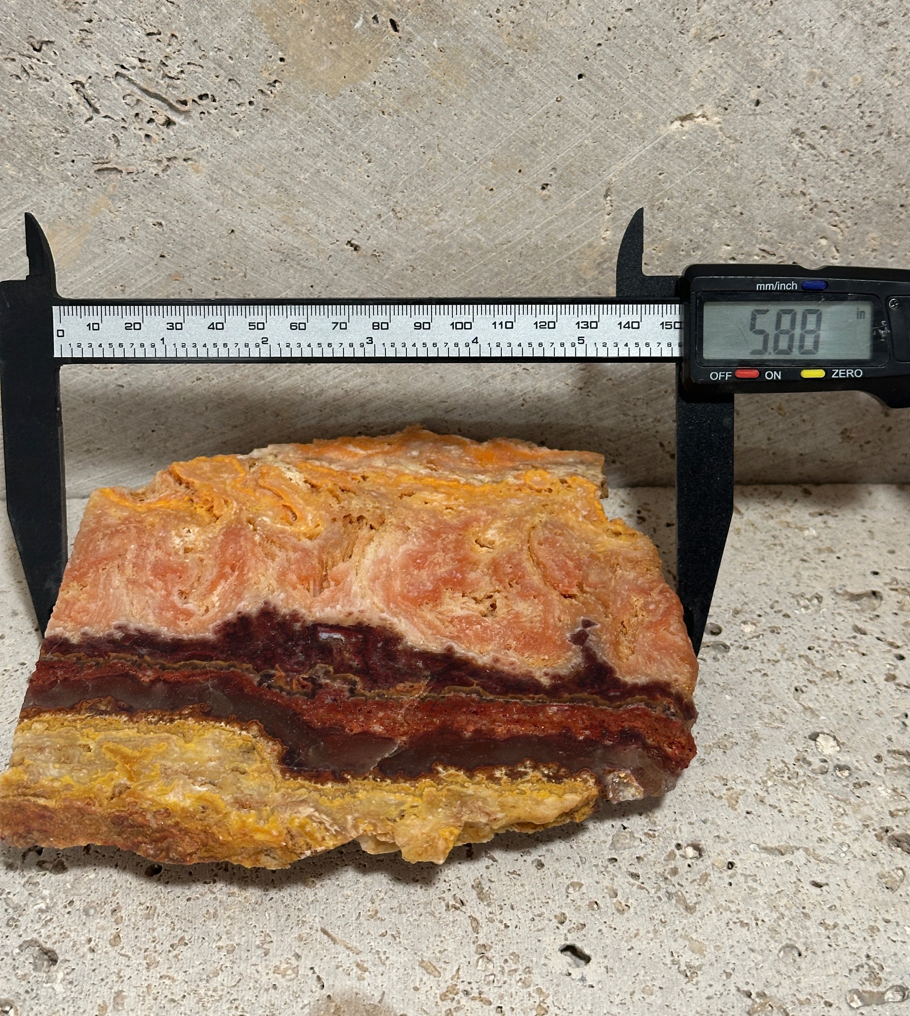Wildfire Bacon Opal-Large Gemstone Slab of Ultra-Rare Hyalite for display or lapidary use