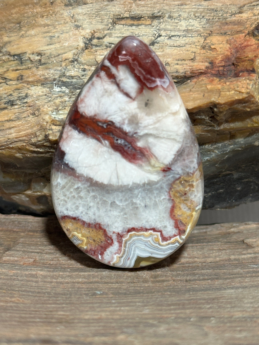 Crazy Lace Agate Cabochon-large loose teardrop gemstone for jewelry making