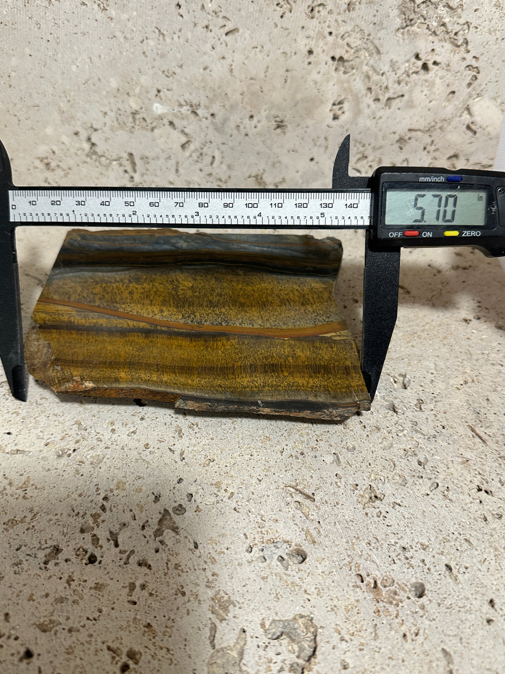 Blue and Yellow Tiger Eye Slab-large unpolished 4.5 x 5.5 inch stone for lapidary use