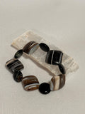 Gemstone stretch bracelet, Banded Agate and Blue Tiger Eye, energy healing