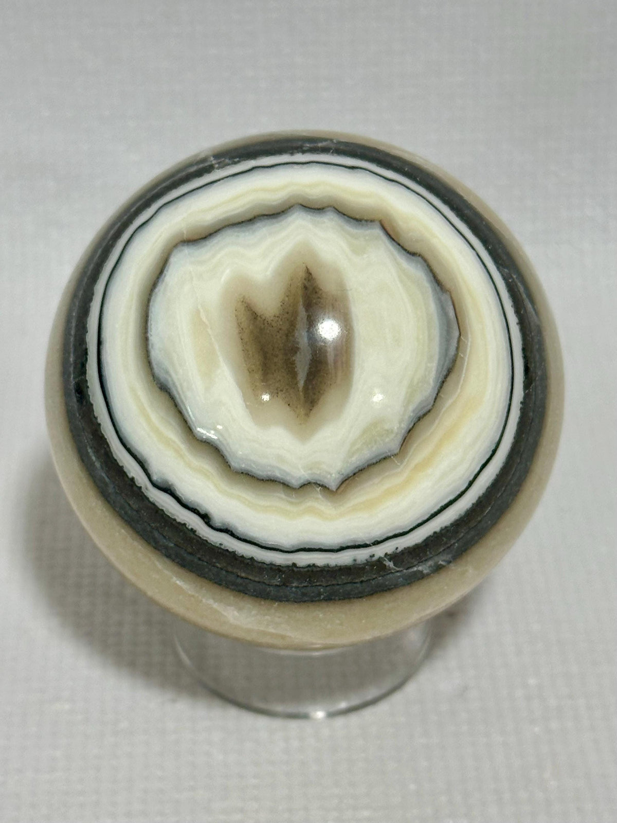 Banded Calcite Zebra Onyx 2.28 inch yellow and black colored sphere for reiki, energy healing, display, decor