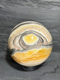 Banded Zebra Onyx Sphere with Eye, 3.3 Inch Multicolor Gemstone Display