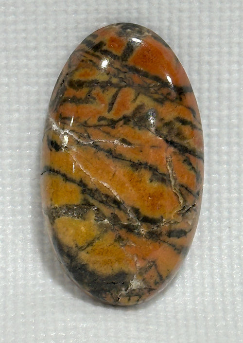 Black Feather Jasper bold large oval cabochon, loose gemstone for jewelry making