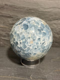 Blue Calcite large matrix 2.52” sphere—INTACT
