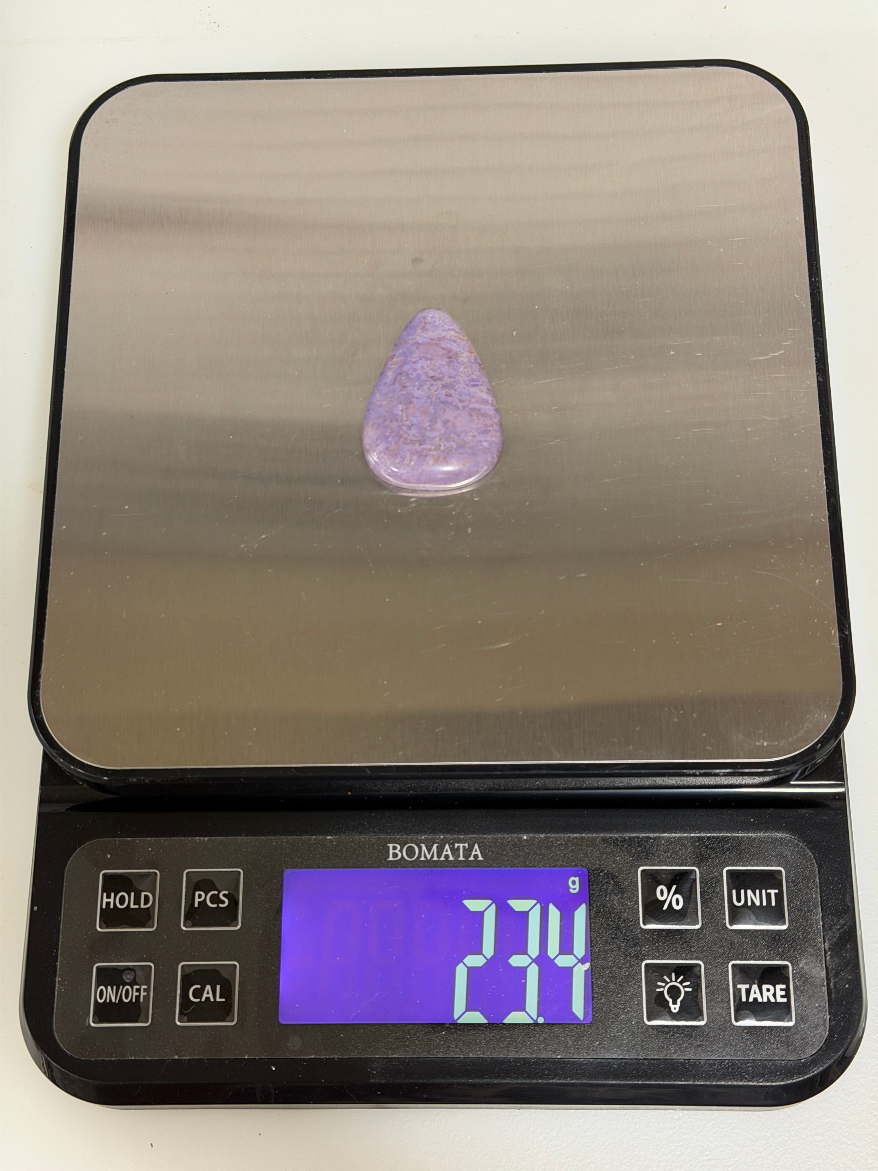 Purple Jade Cabachon-LARGE Pear-shaped Polished Natural Hand Cut Gemstone for Jewelry Making