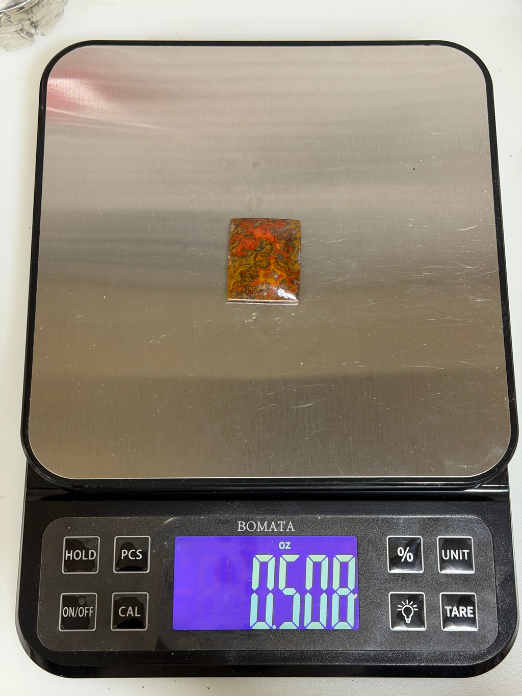 Moroccan Agate Cabochon-Fiery Orange Pattern-Statement Stone-Artisan Cut and Polished