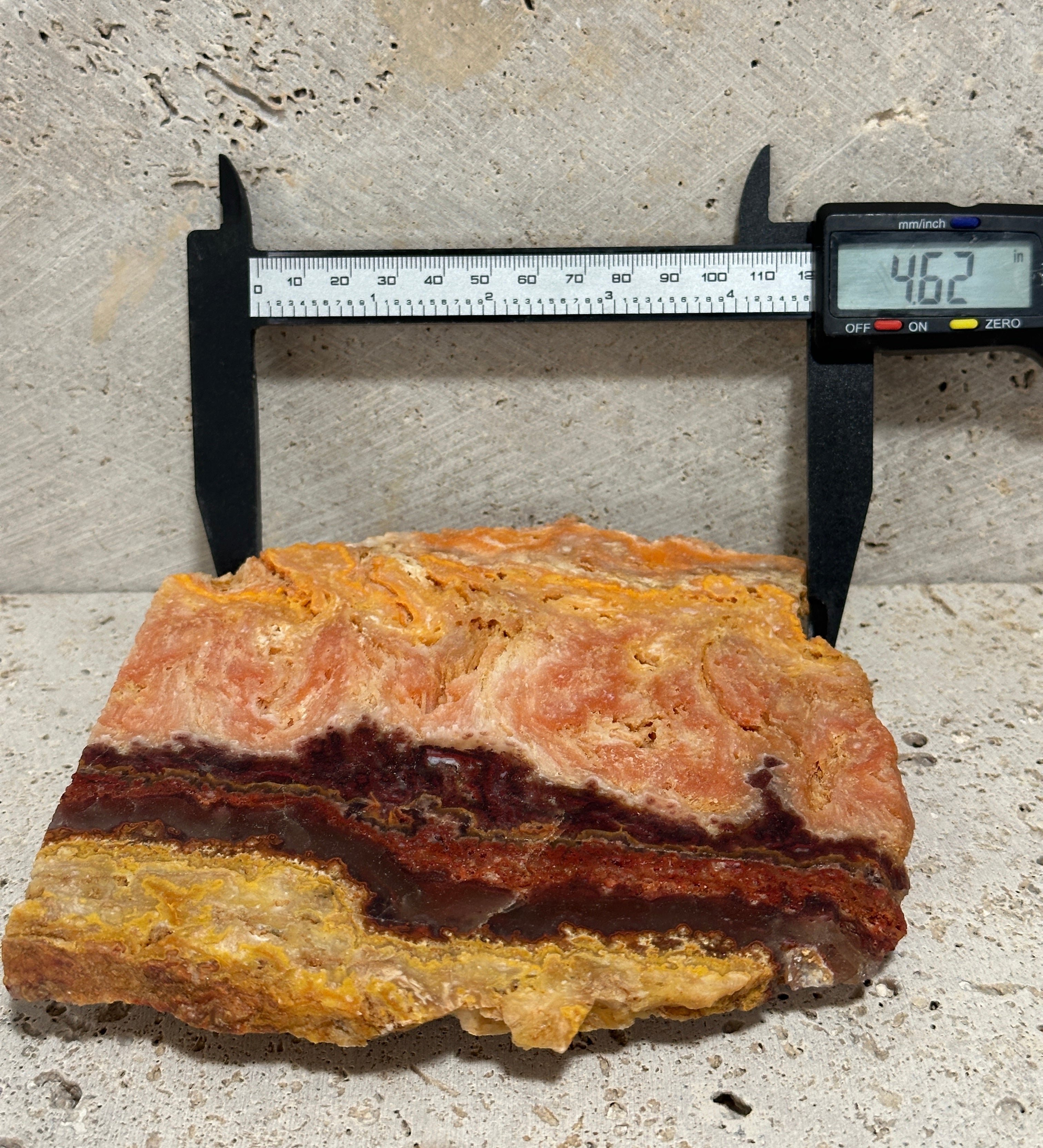 Wildfire Bacon Opal-Large Gemstone Slab of Ultra-Rare Hyalite for display or lapidary use