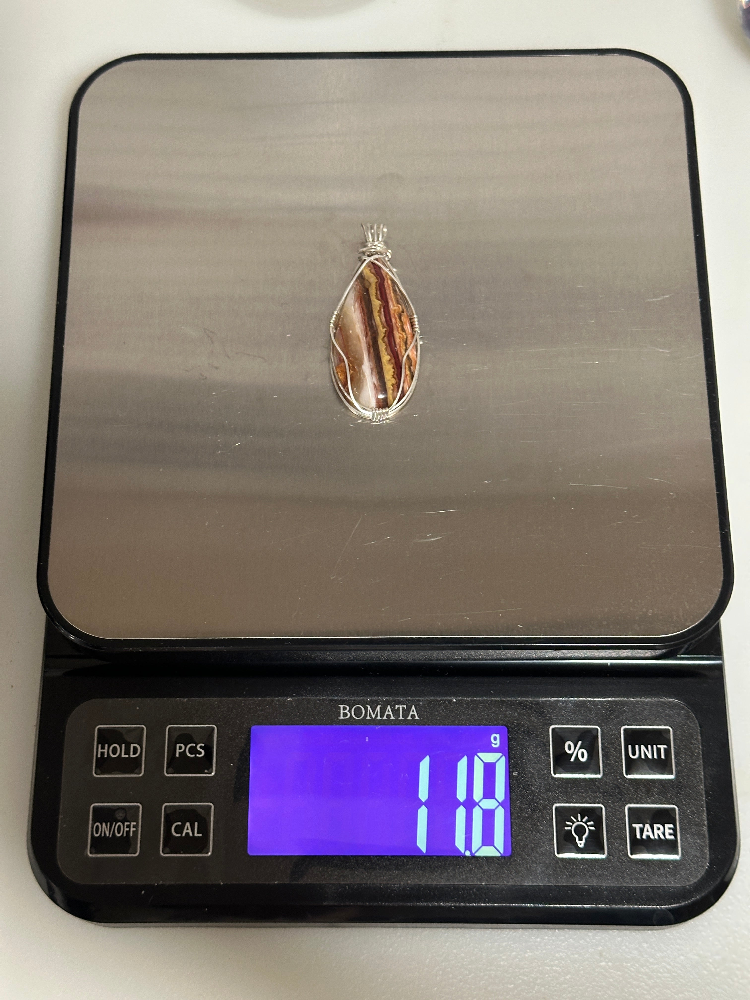 Candy & Wildfire Opal Pendant-ULTRA RARE Hyalite-Hand Cut Polished Designer Gemstone Wrapped in Tarnish Resistant Argentium Silver