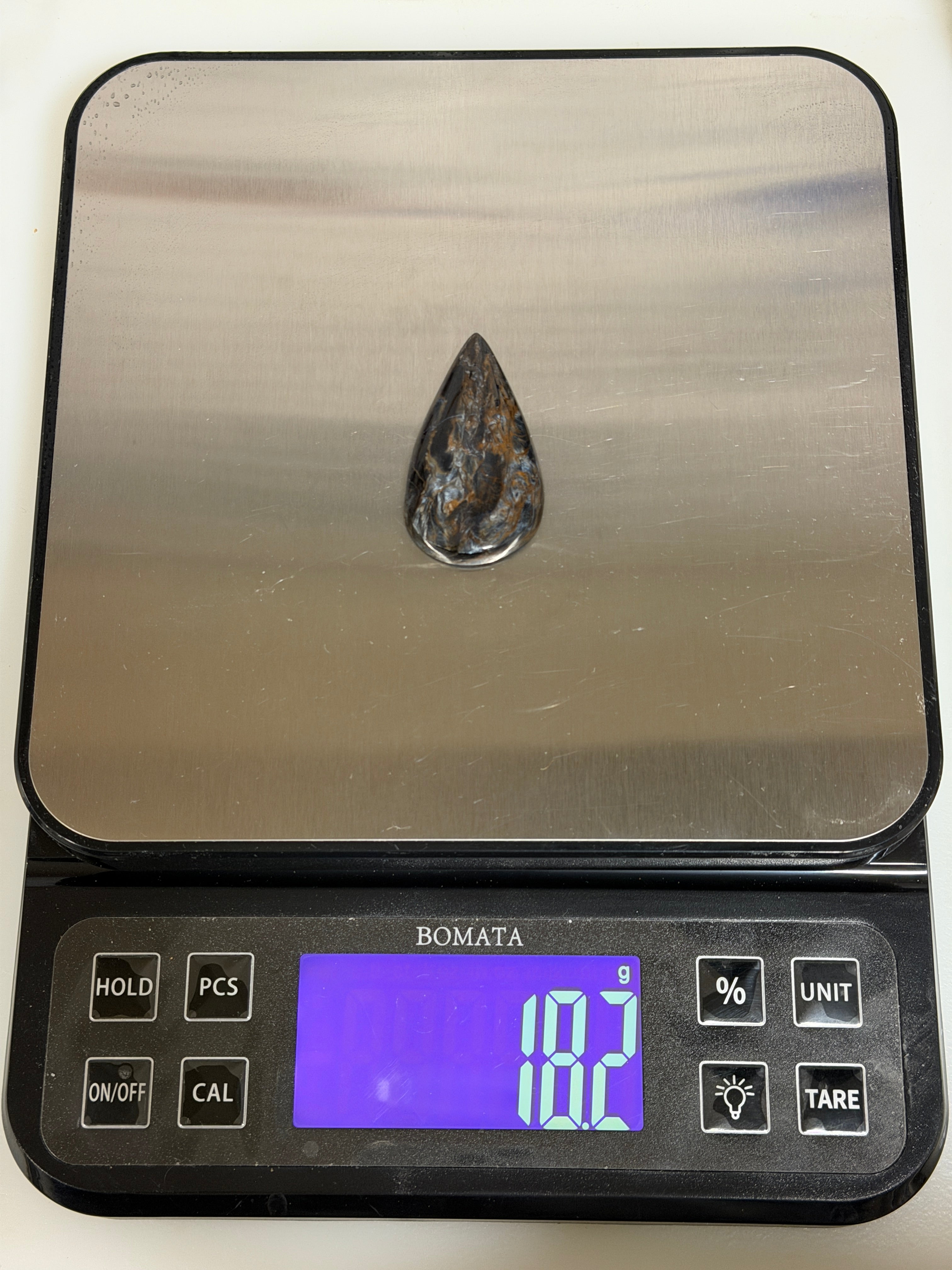 Pietersite Cabochon-Hand Cut Blue Gold Teardrop-Chatoyant Designer Gemstone for Jewelry Making