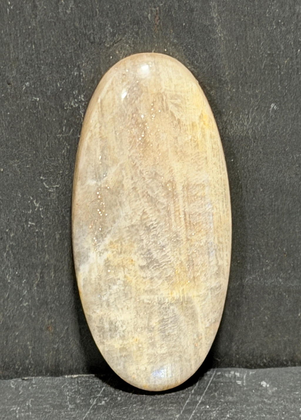 Chatoyant Moonstone Cabochon, Natural Peach Moonstone, Hand Cut Large Oval, Shimmering Feldspar, 13.4g, Loose Gemstone