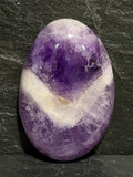 Chevron Amethyst Cabochon, Purple White Oval, Jewelry Making, Wire Wrapping Stone