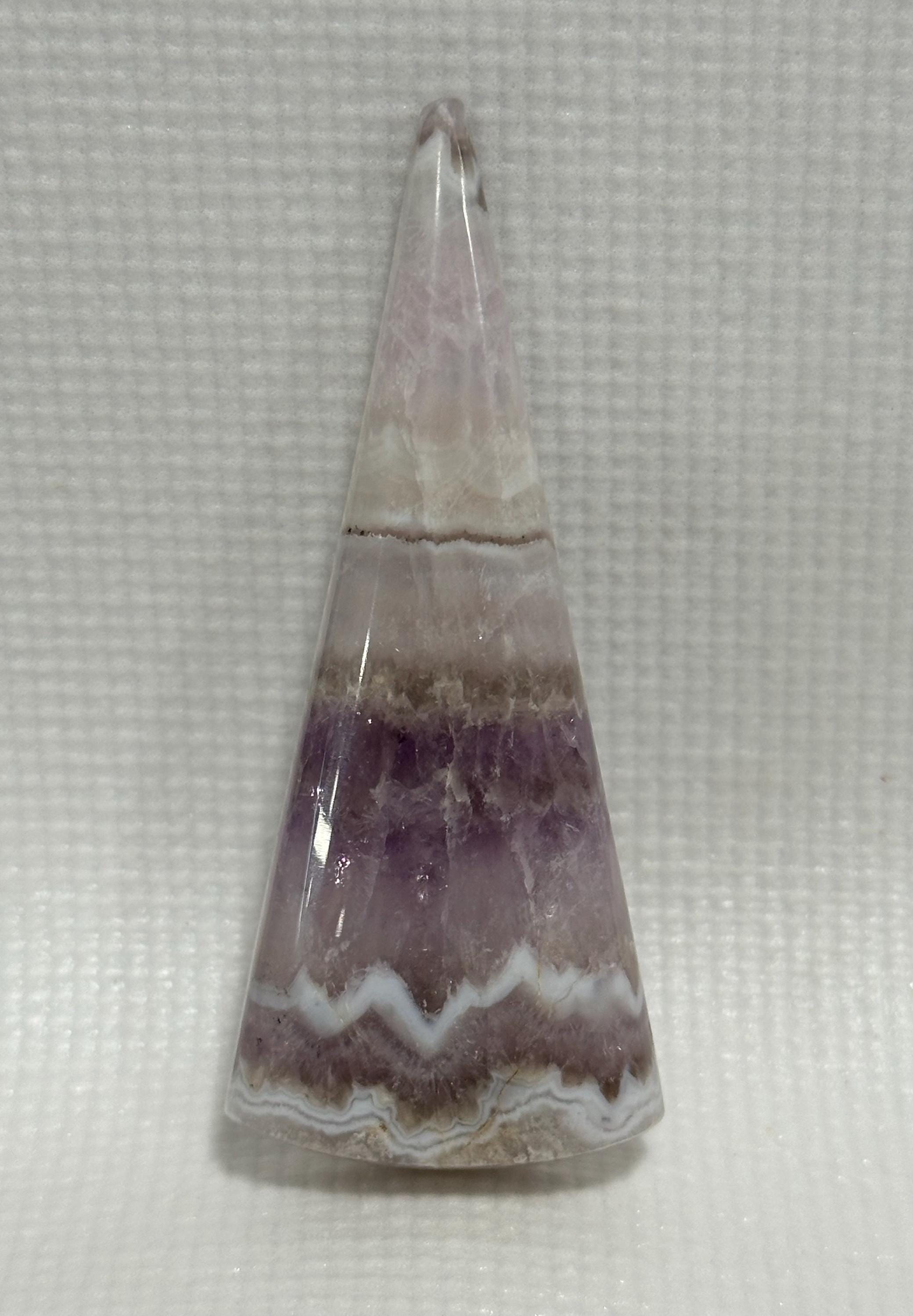 Extra long cabochon Chevron Amethyst skinny freeform for jewelry making