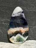 Chevron Fluorite Cabochon, Purple Green Banded Fluorite, Scenic Picture Stone, Hand Cut Gemstone, Jewelry Making Stone