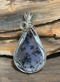 Dendritic Agate Pendant-Wire Wrapped in Argentium Silver