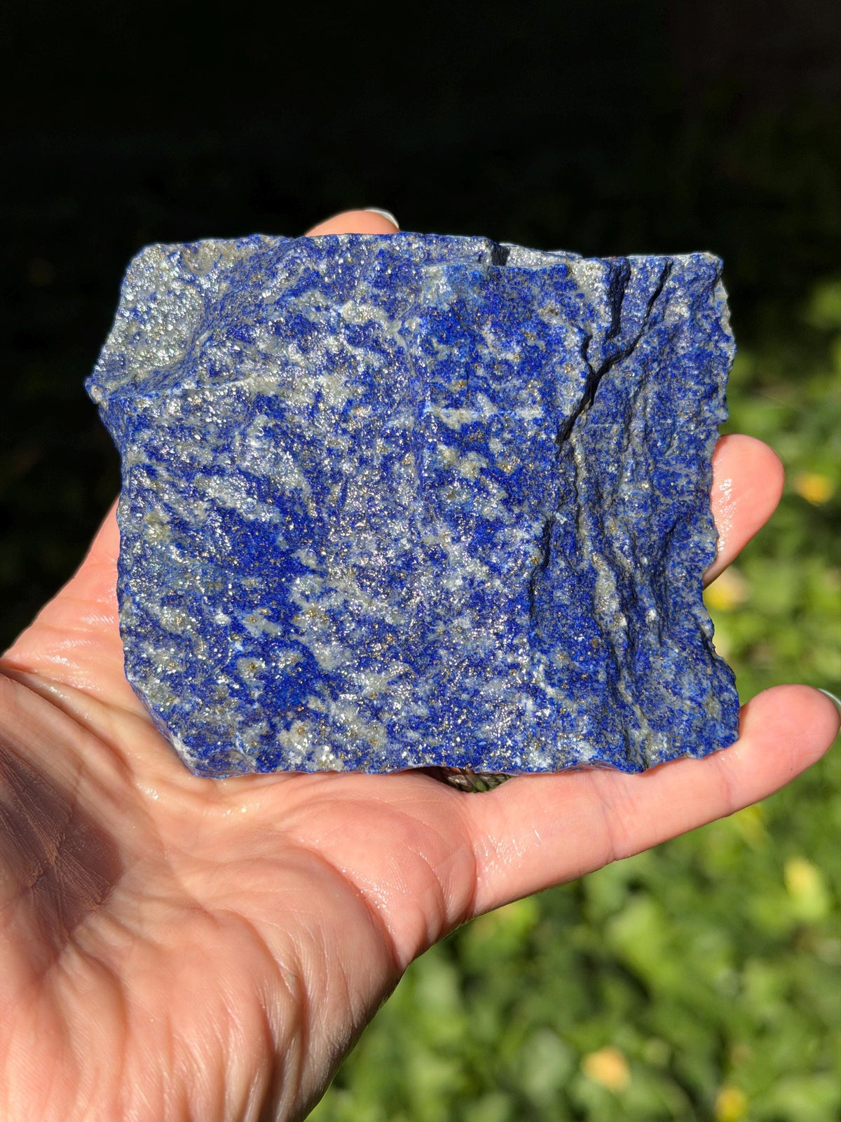 Denim Lapis Lazuli Rough Slab, Natural Blue and White Lapis, 240g, Lapidary Cutting Rough, Collector Stone