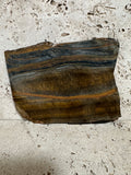 Blue and Yellow Tiger Eye Slab-large unpolished 4.5 x 5.5 inch stone for lapidary use