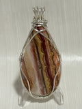 Candy & Wildfire Opal Pendant-ULTRA RARE Hyalite-Hand Cut Polished Designer Gemstone Wrapped in Tarnish Resistant Argentium Silver
