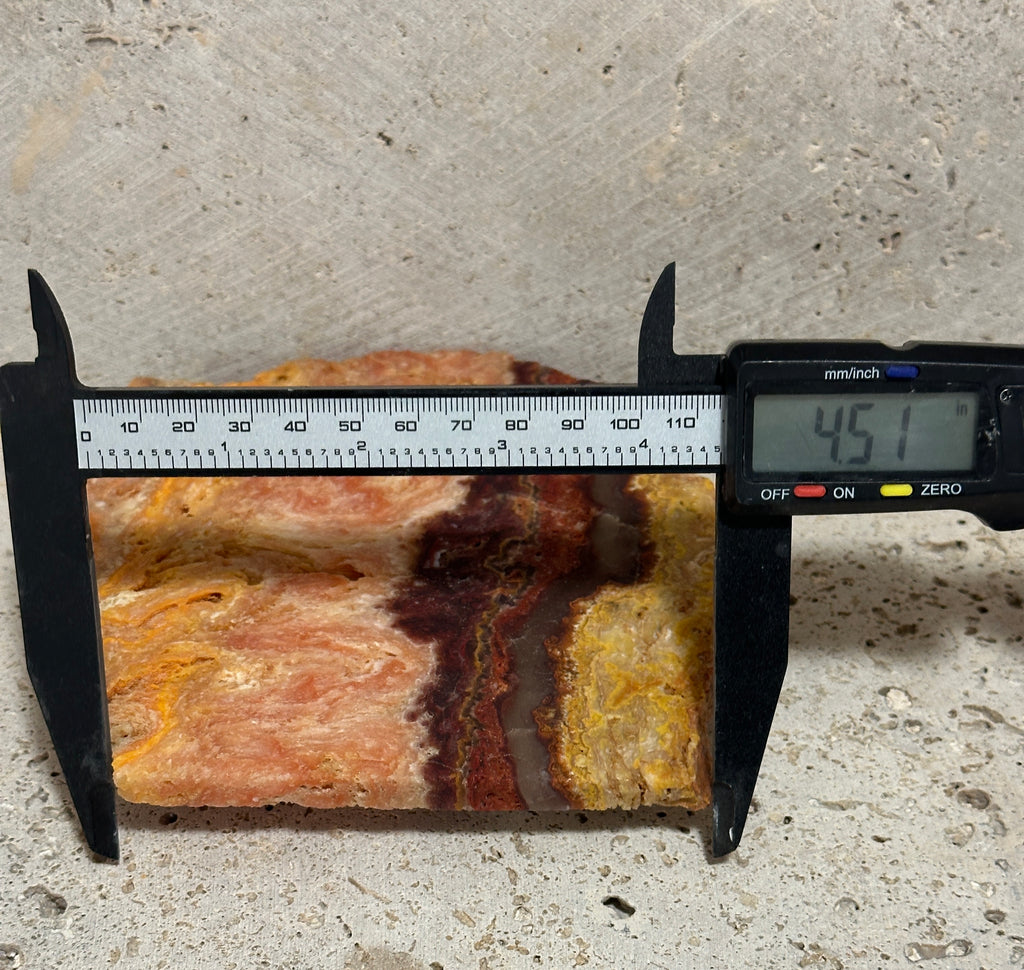 Wildfire Bacon Opal-Large Gemstone Slab of Ultra-Rare Hyalite for display or lapidary use