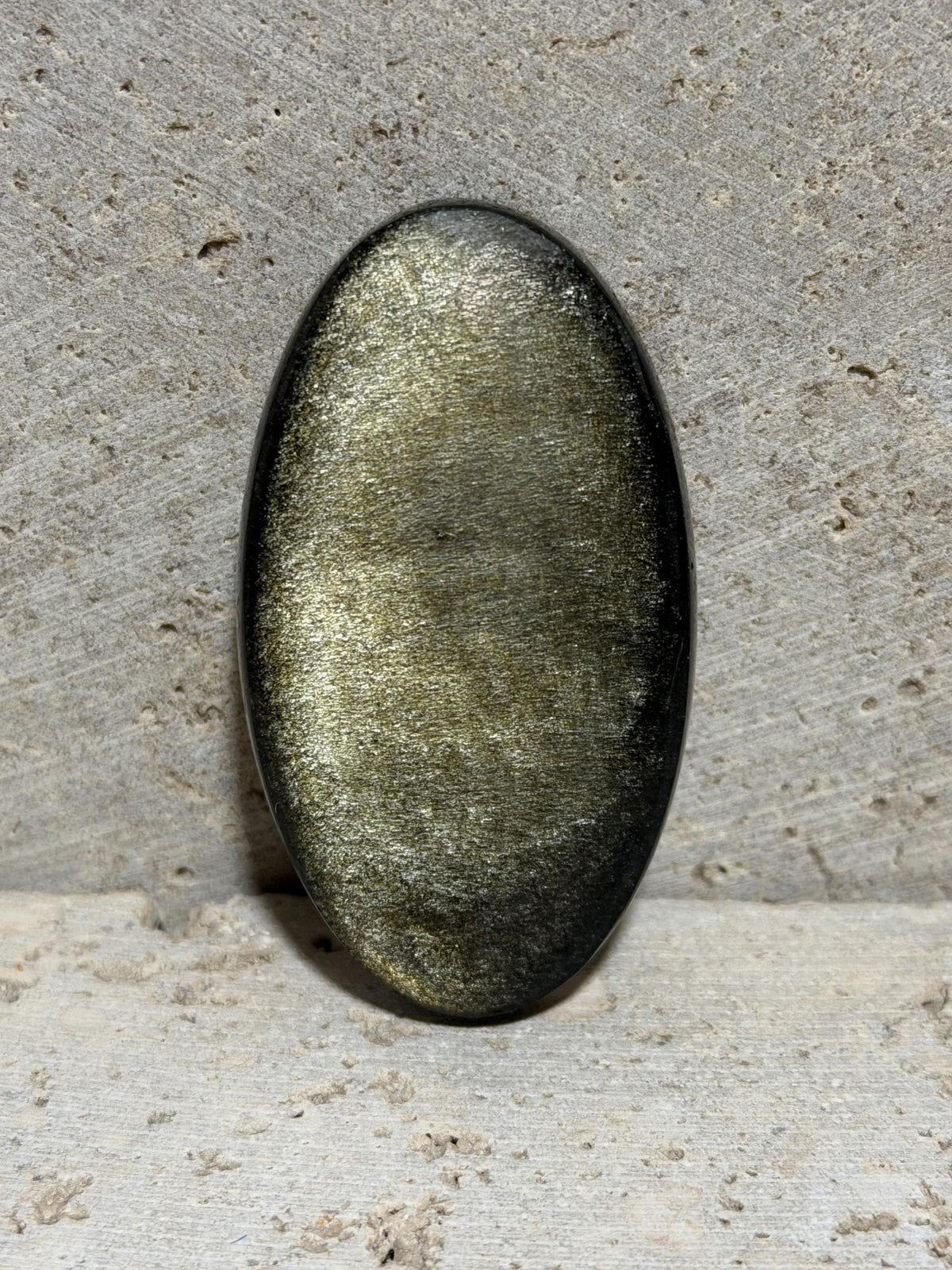 Gold Sheen Obsidian Cabochon, Tall Large Oval, Jalisco Mexico, Natural Gemstone for Jewelry Making