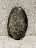 Gold Sheen Obsidian Cabochon, Large Oval, Jalisco Mexico, Natural Gemstone for Jewelry Making