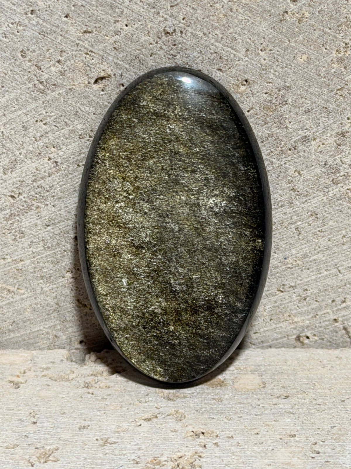 Gold Sheen Obsidian Cabochon, Large Oval, Jalisco Mexico, Natural Gemstone for Jewelry Making