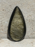 Gold Sheen Obsidian Cabochon, Large Teardrop, Jalisco Mexico, Natural Gemstone for Jewelry Making